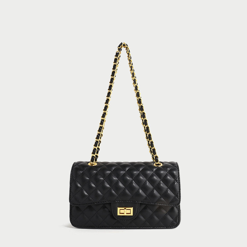 Large Capacity Quilted Lingerie Travel Bag - Cowhide Leather Crossbody