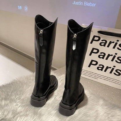 Women's Over-the-Knee Platform Boots with Back Zipper - Waterproof