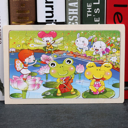 Kids Wooden Jigsaw Puzzle Toy - Educational Animal & Theme Designs for Ages 3+