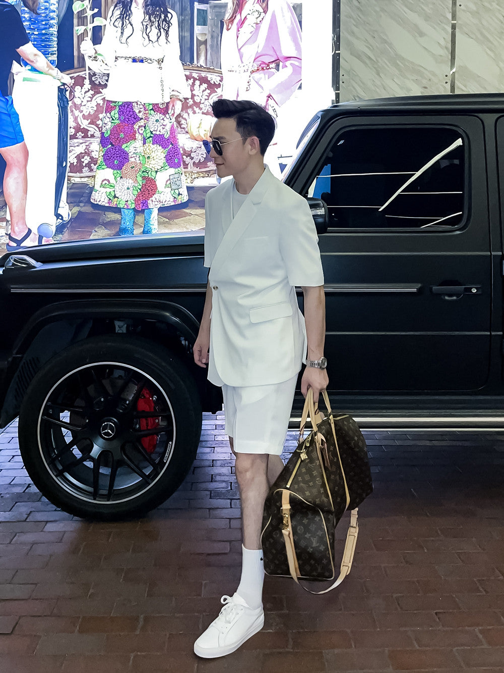 Men's Solid Color Short Sleeve Shirt & Shorts Set - Premium Two-Piece Summer Suit