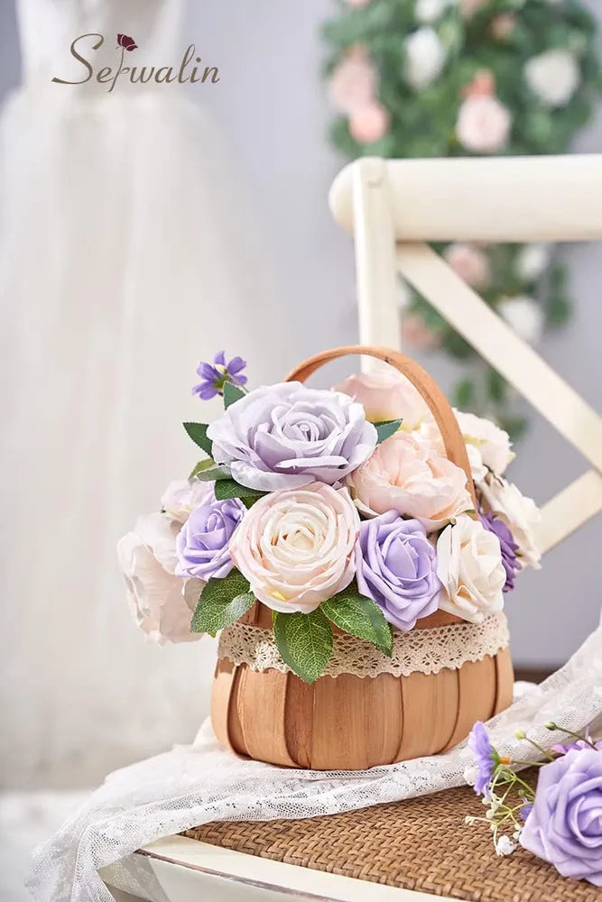 Artificial Silk Flowers for DIY Wedding Bouquets - Blush Pink & White Rose Centerpieces