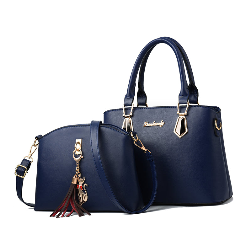 Large Capacity PU Leather Tote Bag - Casual Crossbody Handbag