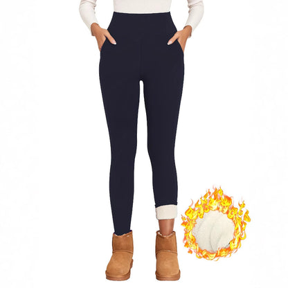 Women's Fleece Lined Sports Leggings - High Waist Thermal Activewear