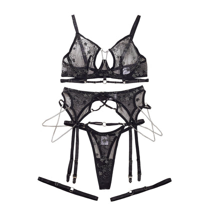 Hollow Chain Underwear Four-piece Set