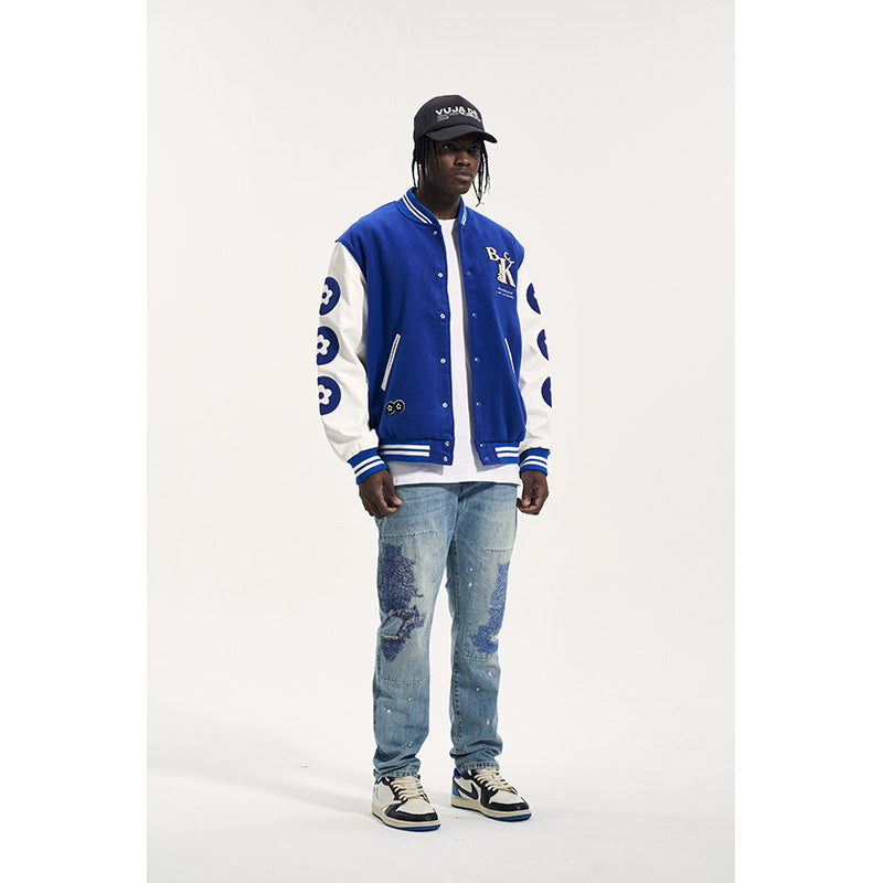 Men's Loose Fit Baseball Jacket - High Street Casual Coat