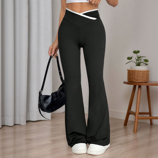 Women's High-Waisted Stretch Flare Pants - Slimming Bell-Bottom Trousers
