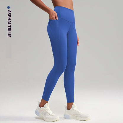 High-Waist Cropped Yoga Pants - Women's Nylon Athletic Capri Leggings