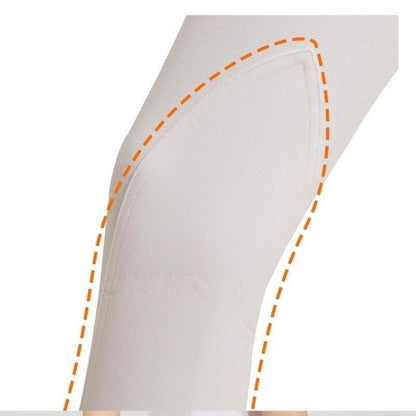 Women's High-Waist Equestrian Performance Leggings with Half Leather Grip