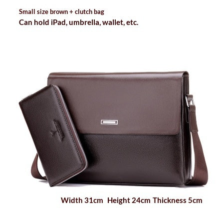 Large-Capacity PU Leather Crossbody Bag - Business & Casual Style