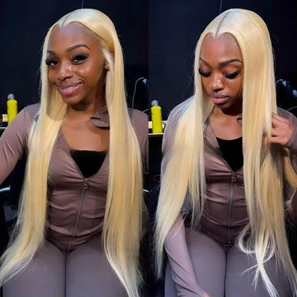 613 Blonde Straight Human Hair Wig - DIY Colors 13x4 Lace Front Wig