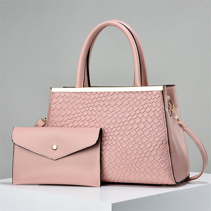 2-in-1 Structured Tote Handbag with Shoulder Strap - Women's Fashion PU Leather Bag
