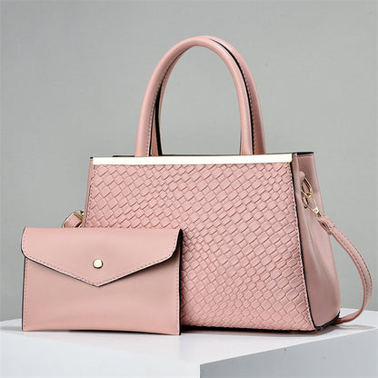 2-in-1 Structured Tote Handbag with Shoulder Strap - Women's Fashion PU Leather Bag