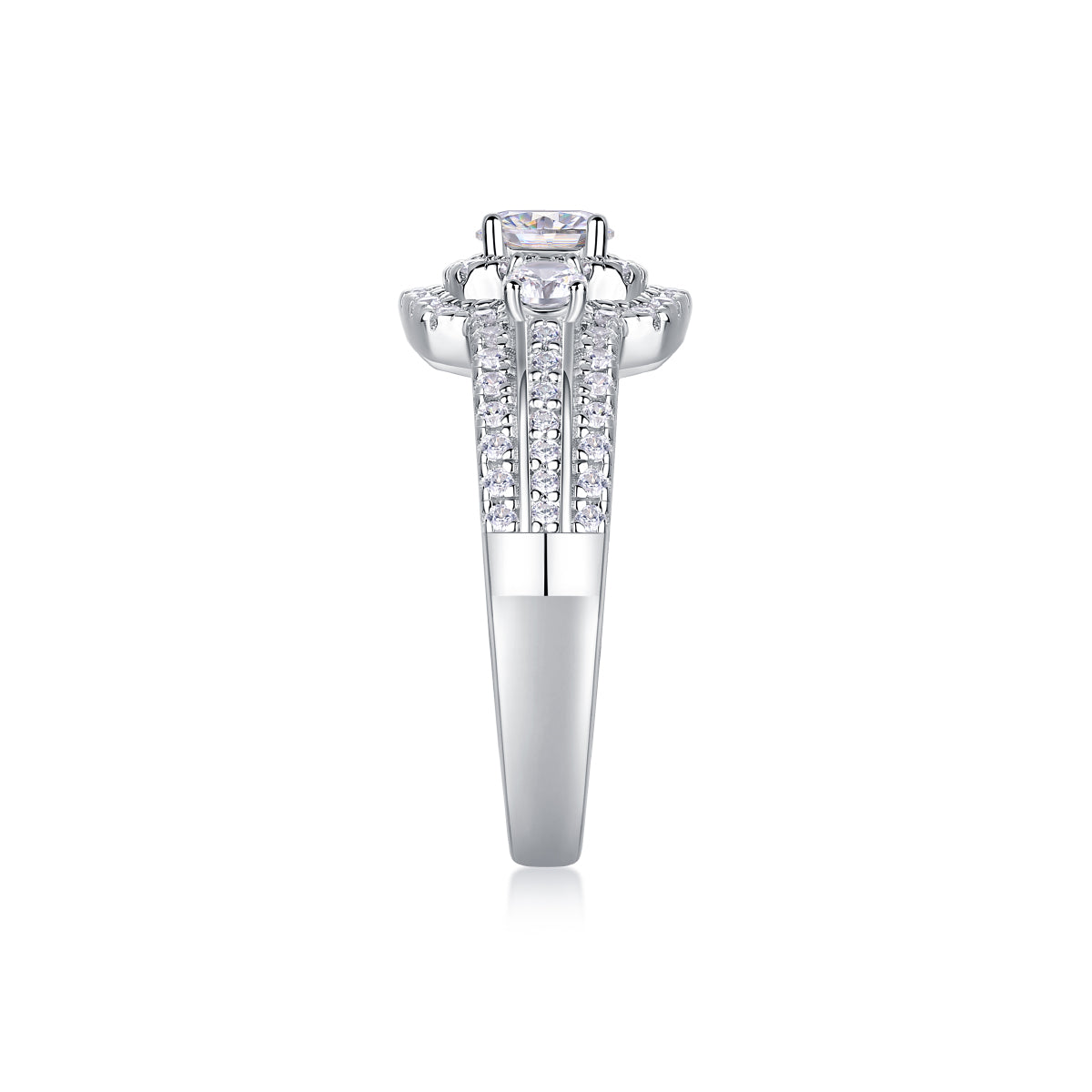 Moissanite Wedding Ring Set - 0.5 Carat S925 Sterling Silver with Gold Plating