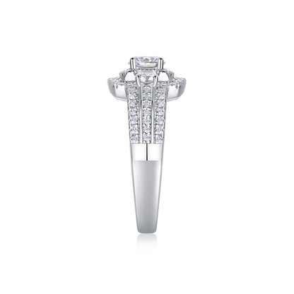 Moissanite Wedding Ring Set - 0.5 Carat S925 Sterling Silver with Gold Plating