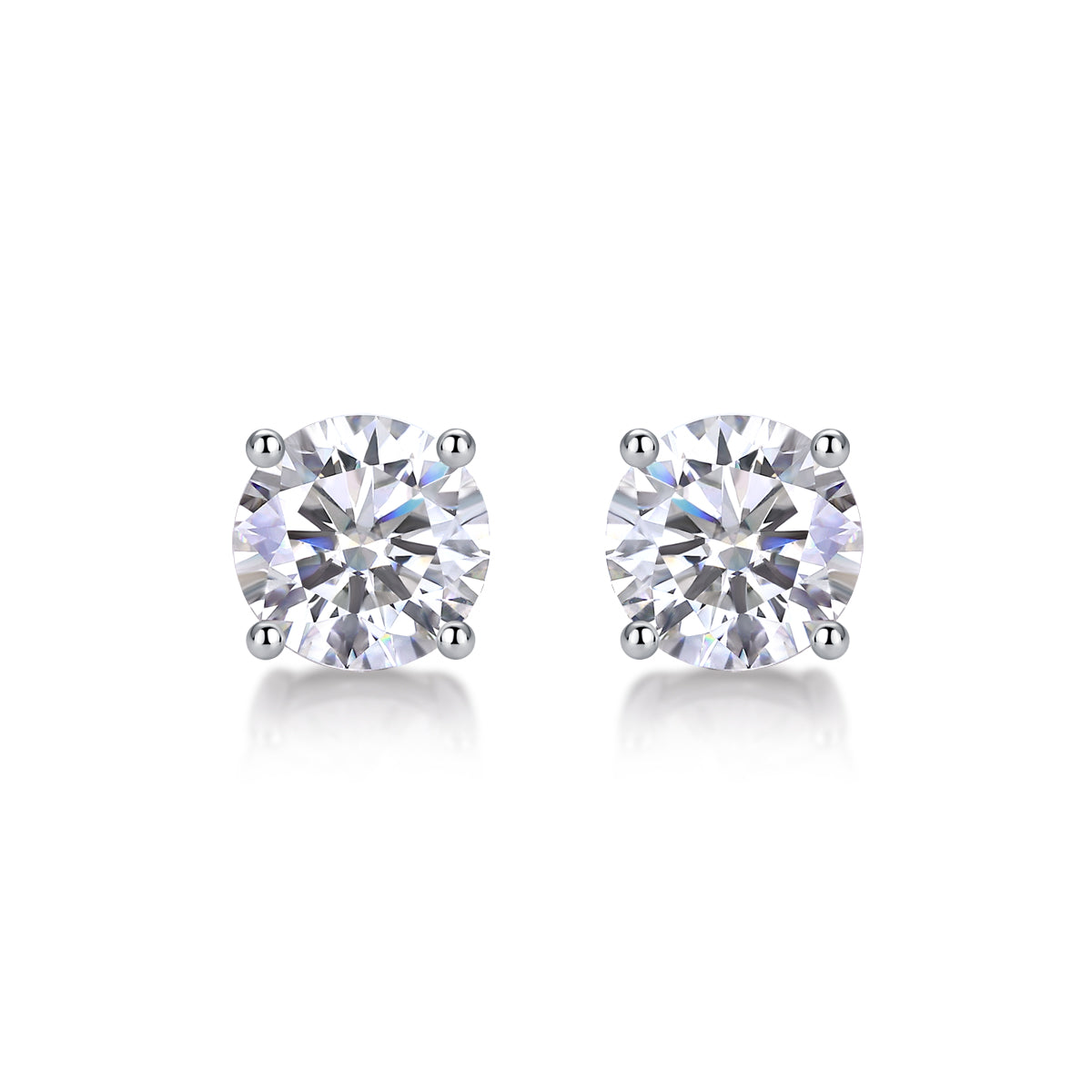 Moissanite Stud Earrings - S925 Sterling Silver Platinum Plated