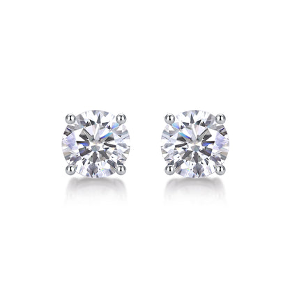 Moissanite Stud Earrings - S925 Sterling Silver Platinum Plated