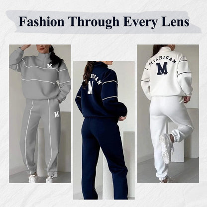 Women's 2 Piece Lounge Set - Pullover Sweatshirt & Sweatpants
