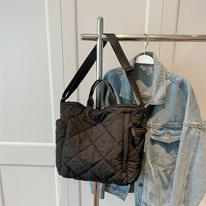 Nylon Crossbody Commuter Bag - Lightweight Portable Shoulder Bag with Soft Handle