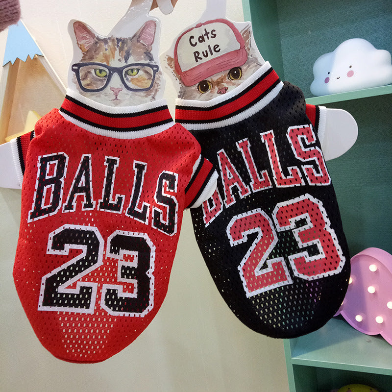 Breathable Polyester Dog Vest | Casual Summer Pet Clothes | Sizes 8–16 | Red & Black