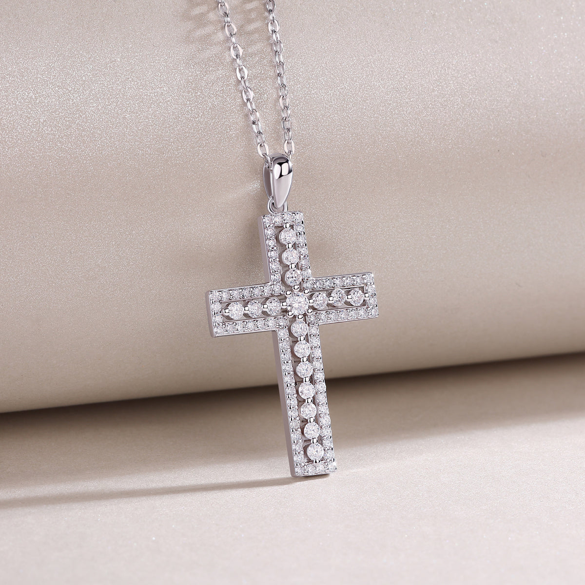 Moissanite Necklace Pendant Set - S925 Silver with Platinum Plated Gold in 3 Colors