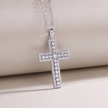 Moissanite Necklace Pendant Set - S925 Silver with Platinum Plated Gold in 3 Colors