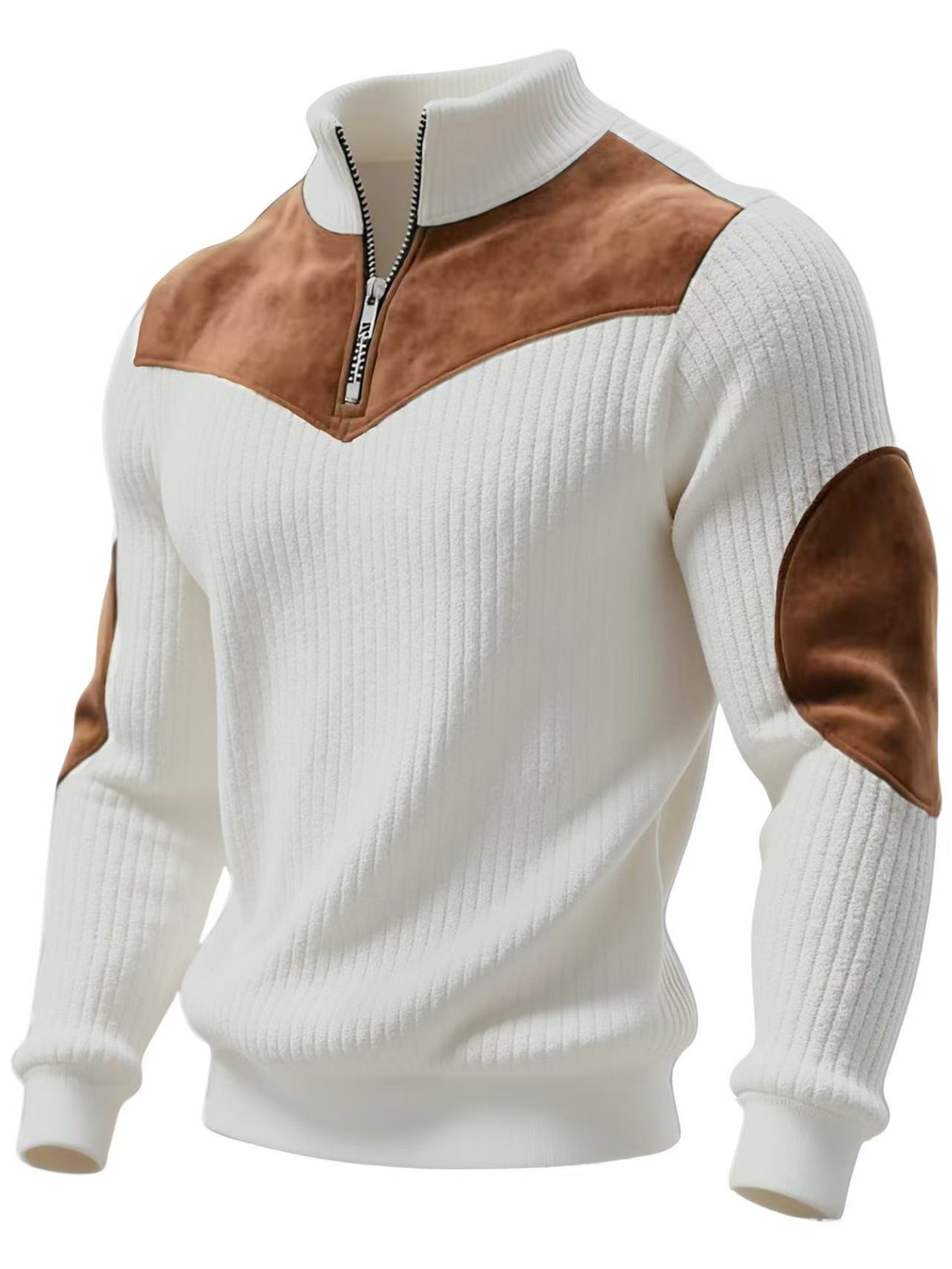 Men's Corduroy Pullover Sweatshirt | Slim Fit | Solid Color | Sizes S–2XL | Green, Black, Beige, White