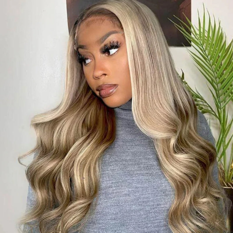 Highlight Wave Human Hair Wig - 28 Inch 200% Density