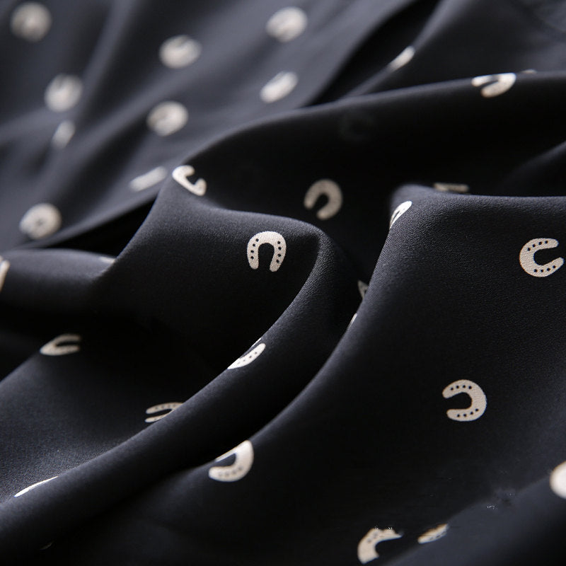 Stretch Silk Blouse - Horseshoe Floral Print