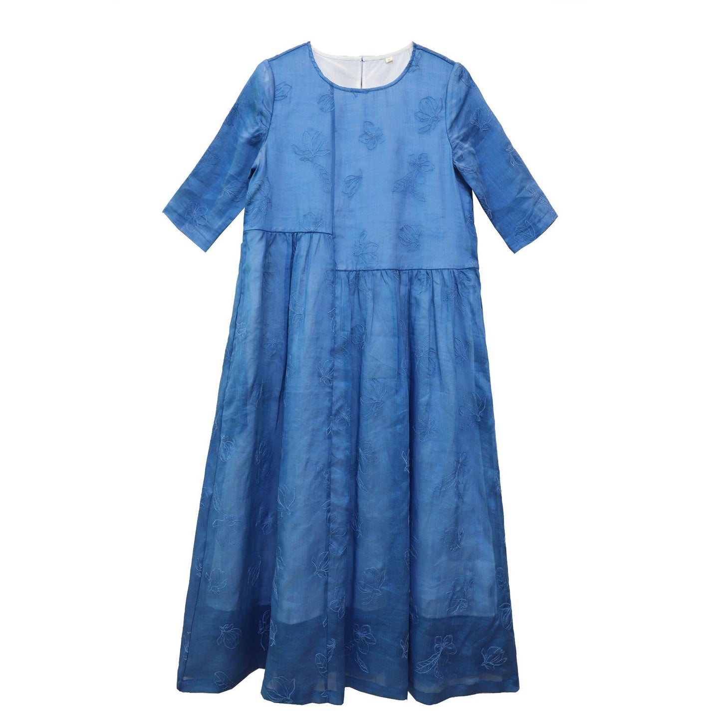 Women's Literary Travel Loose Linen Dress - Embroidered Cotton Linen Summer Dress