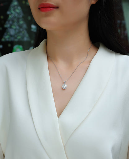 V-Shaped Infinity Moissanite Necklace - S925 Sterling Silver Platinum Plated Pendant