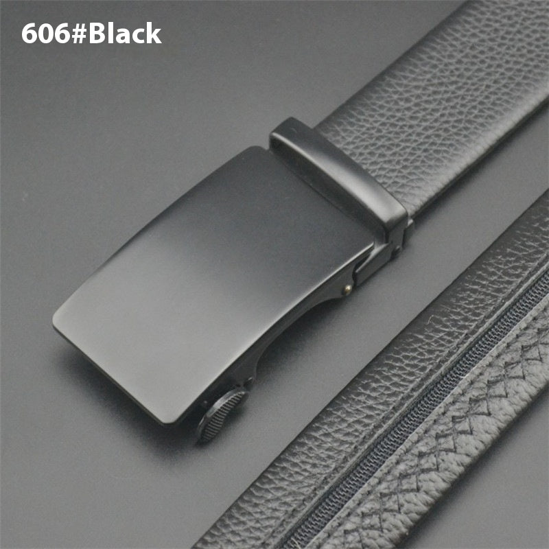 First Layer Cowhide Leather Belt with Hidden Money Compartment - Automatic Buckle
