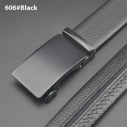 First Layer Cowhide Leather Belt with Hidden Money Compartment - Automatic Buckle