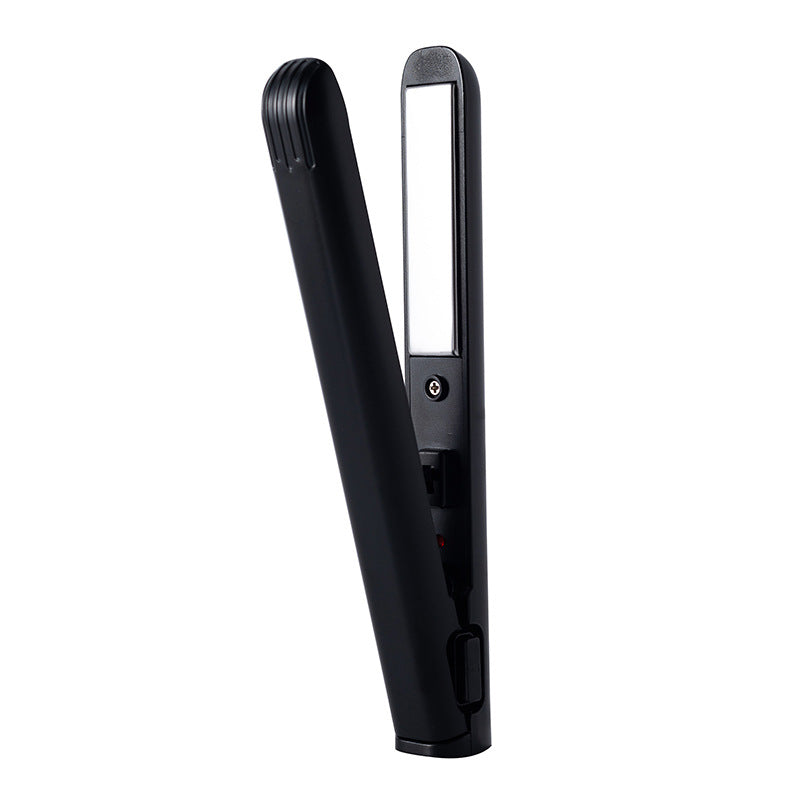 USB Mini 2-in-1 Hair Curler & Straightener | Portable Dual-Use Styling Tool | Dark Green, Pink, White, Blue