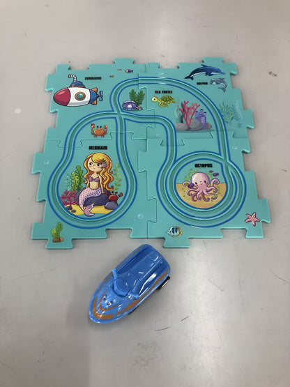 DIY Electric Track Puzzle - Automatic Rail Car Building Set for Kids Educational Play