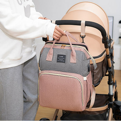 Large Capacity Diaper Backpack with Insulated Pockets - Multi-Function Baby Bag