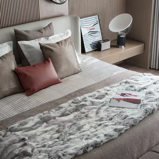 Luxury Faux Fur Bed Runner - Modern Minimalist Throw Blanket
