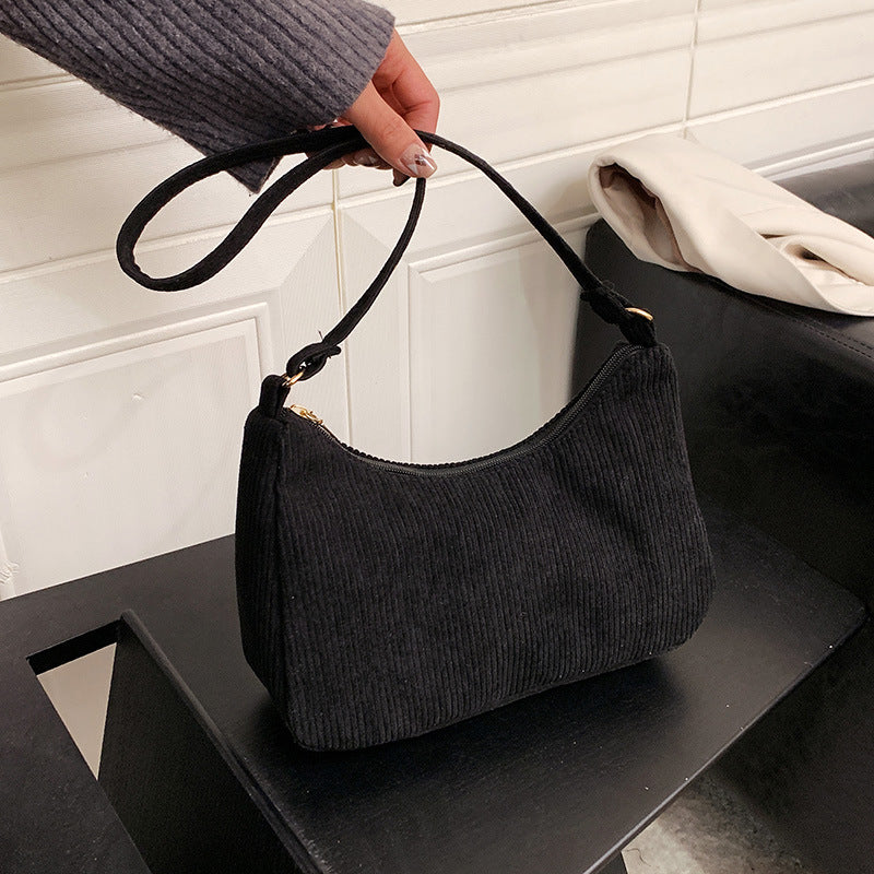 Women's Cotton Linen Shoulder Bag - Minimalist Underarm Tote Handbag