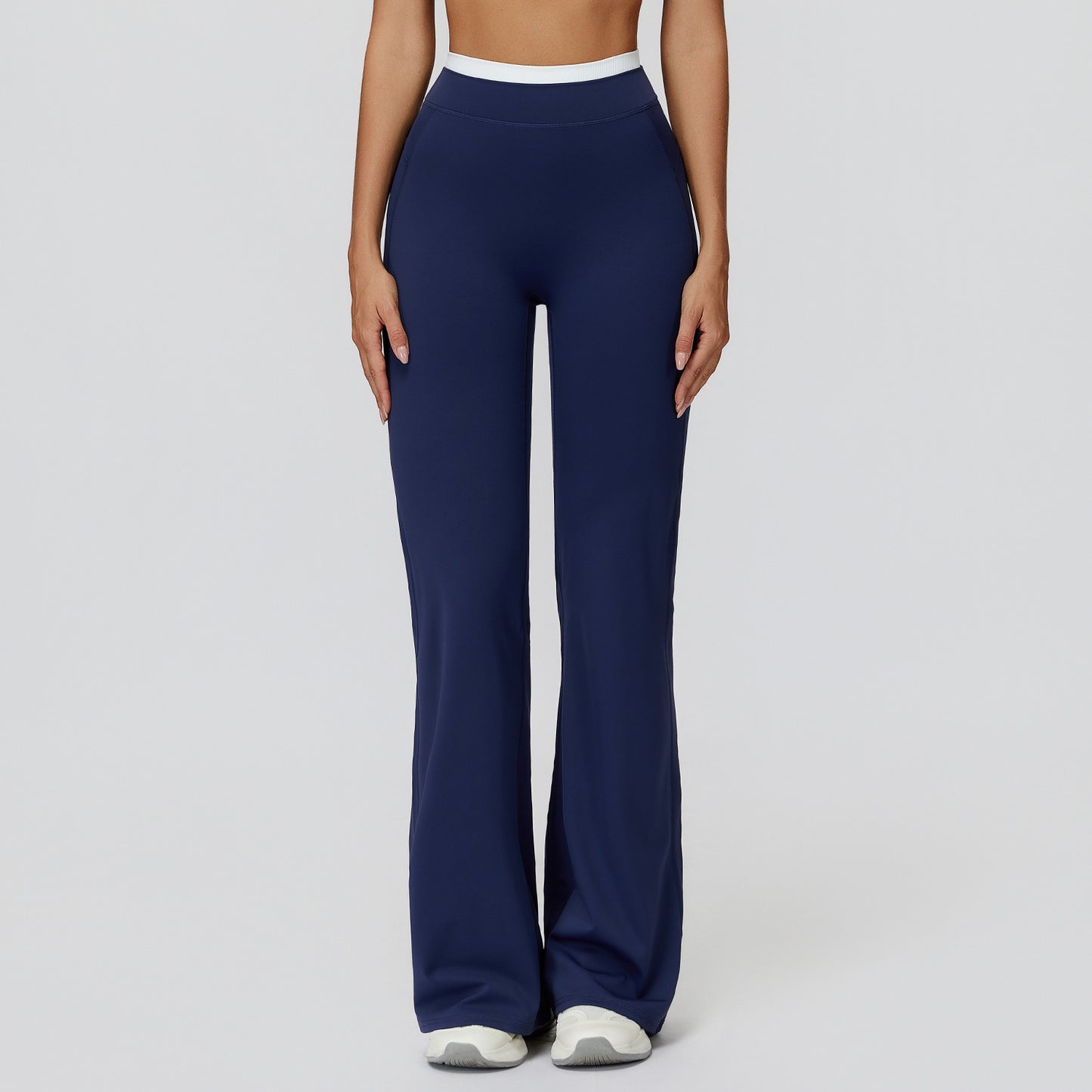 Women's High-Waist Athletic Pants - Moisture-Wicking Nylon Activewear