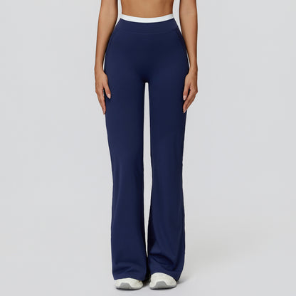 Women's High-Waist Athletic Pants - Moisture-Wicking Nylon Activewear