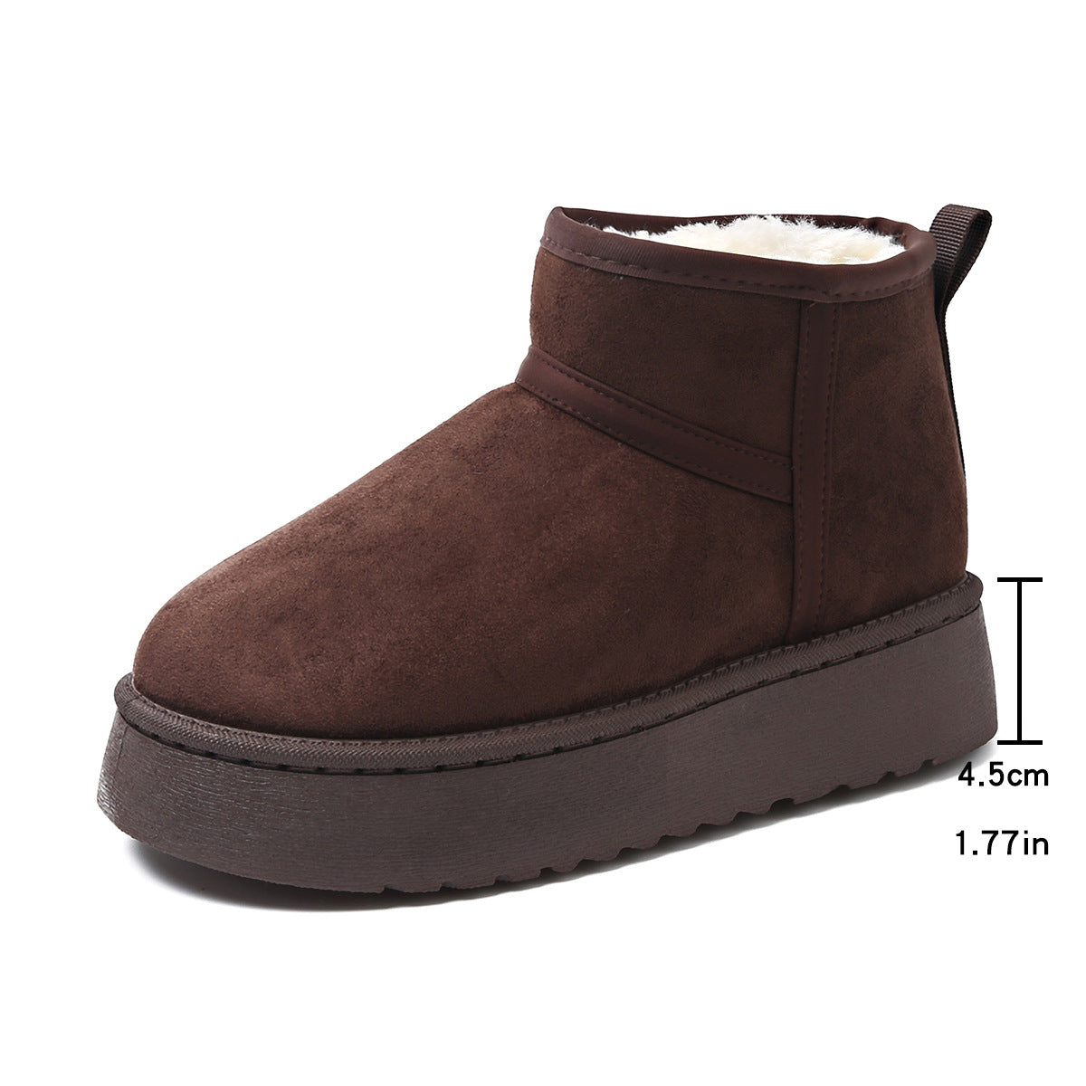 Women's Faux Fur Lined Suede Ankle Boots - Thick Sole Casual Footwear