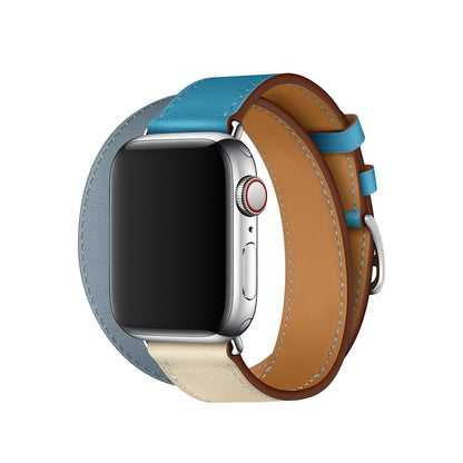 Genuine Leather Apple Watch Band - Premium Cowhide Strap with Stainless Steel Pin Buckle