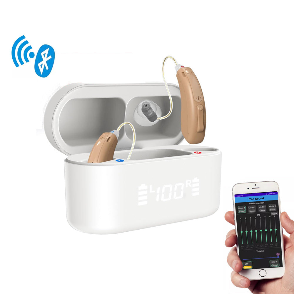Bluetooth Rechargeable Digital Noise Reduction RIC Behind-the-Ear Aid
