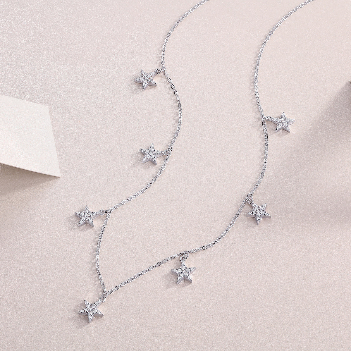 Star Moissanite Pendant Necklace - S925 Silver Platinum Plated Light Luxury Jewelry