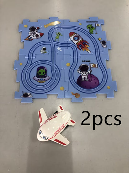 DIY Electric Track Puzzle - Automatic Rail Car Building Set for Kids Educational Play