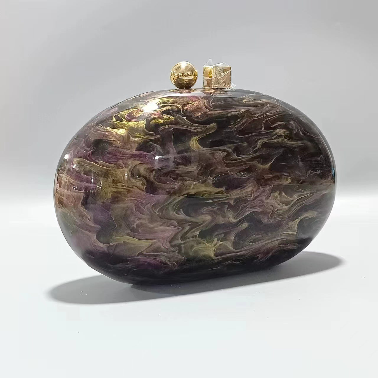 Shell-Shaped Acrylic Crossbody Bag - Sequin Detail Fashion Handbag