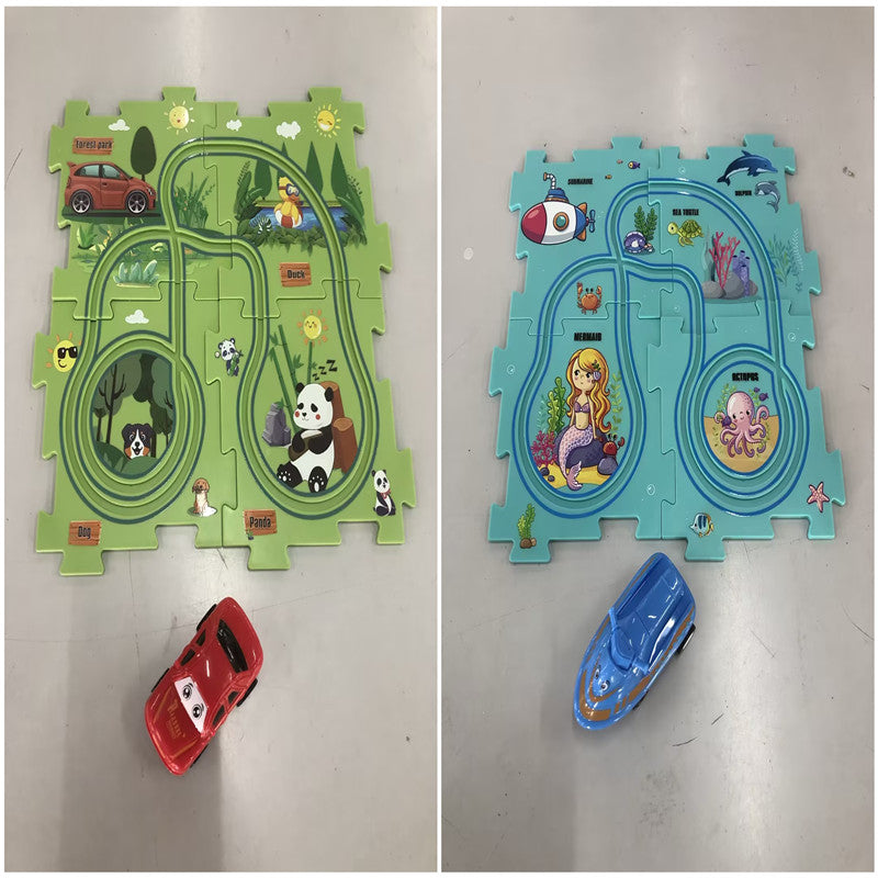 DIY Electric Track Puzzle - Automatic Rail Car Building Set for Kids Educational Play