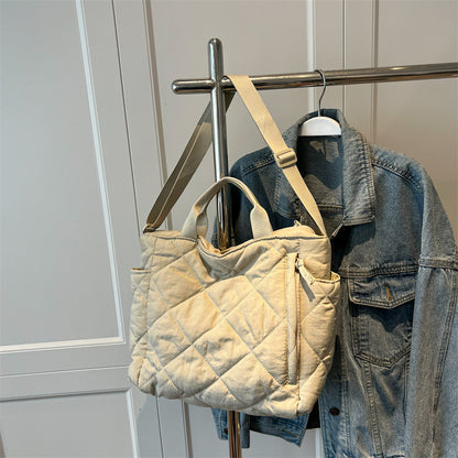 Nylon Crossbody Commuter Bag - Lightweight Portable Shoulder Bag with Soft Handle