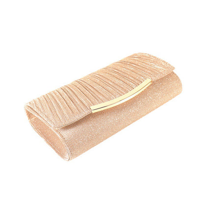Elegant Chain Crossbody Bag - Solid Color Flap Evening Clutch