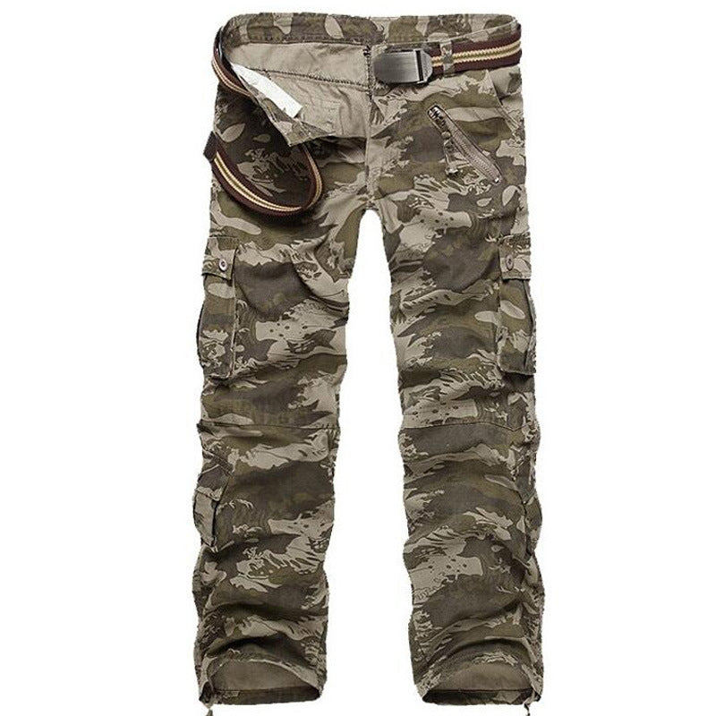 Women's Cotton Blend Cargo Pants - Loose Fit Wide Leg Trousers