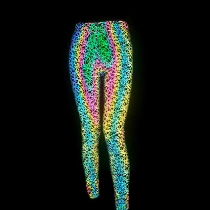 Reflective Fitness Yoga Pants - Slim Fit Polyester Leggings